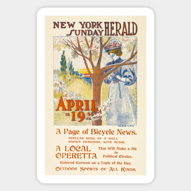 Cover for the Sunday Herald (1896) Sticker by WAITE-SMITH VINTAGE ART